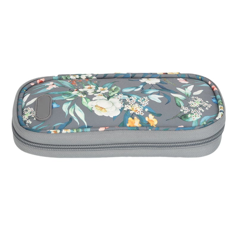 Insulin Cooler Case Portable Insulin Pen Cooling Bag Diabetes Supply Carrying Case for Travel Grey Camellia Flower - Image 1