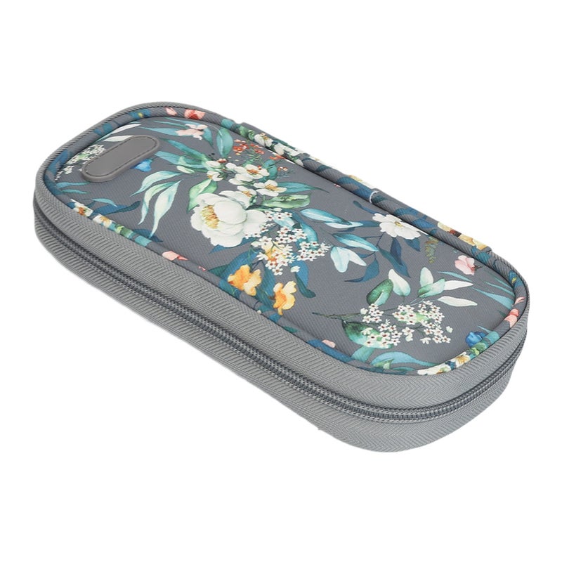 Insulin Cooler Case Portable Insulin Pen Cooling Bag Diabetes Supply Carrying Case for Travel Grey Camellia Flower - Image 3
