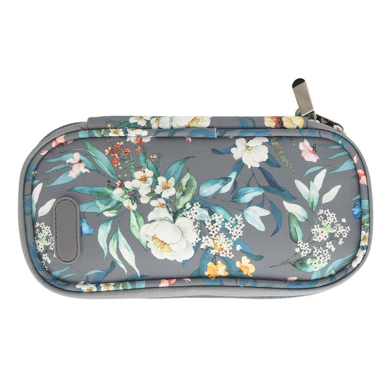 Insulin Cooler Case Portable Insulin Pen Cooling Bag Diabetes Supply Carrying Case for Travel Grey Camellia Flower - Image 4