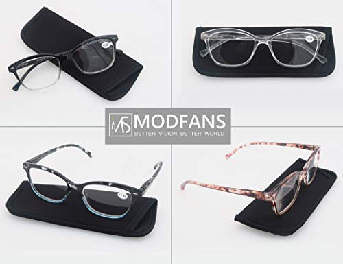 MODFANS Women Reading Glasses 2.0 4 Pair Stylish Ladies Readers with Comfort Spring Hinge Pattern Design Pouch Included - Image 5
