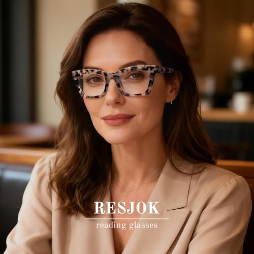 resjok Oprah Reading Glasses for Women - Blue Light Blocking Glasses Stylish Square Readers with Spring Hinge Eyeglasses (Green, 1.5x) - Image 2