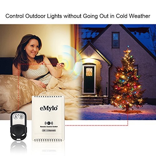 eMylo DC 12V 2CH RF Relay Smart Wireless Remote Control Light Switch Garage Door Remote Opener 433Mhz Transmitter with Relay Receiver - Image 5