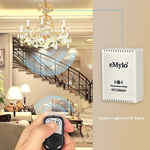 eMylo DC 12V 2CH RF Relay Smart Wireless Remote Control Light Switch Garage Door Remote Opener 433Mhz Transmitter with Relay Receiver - Image 3