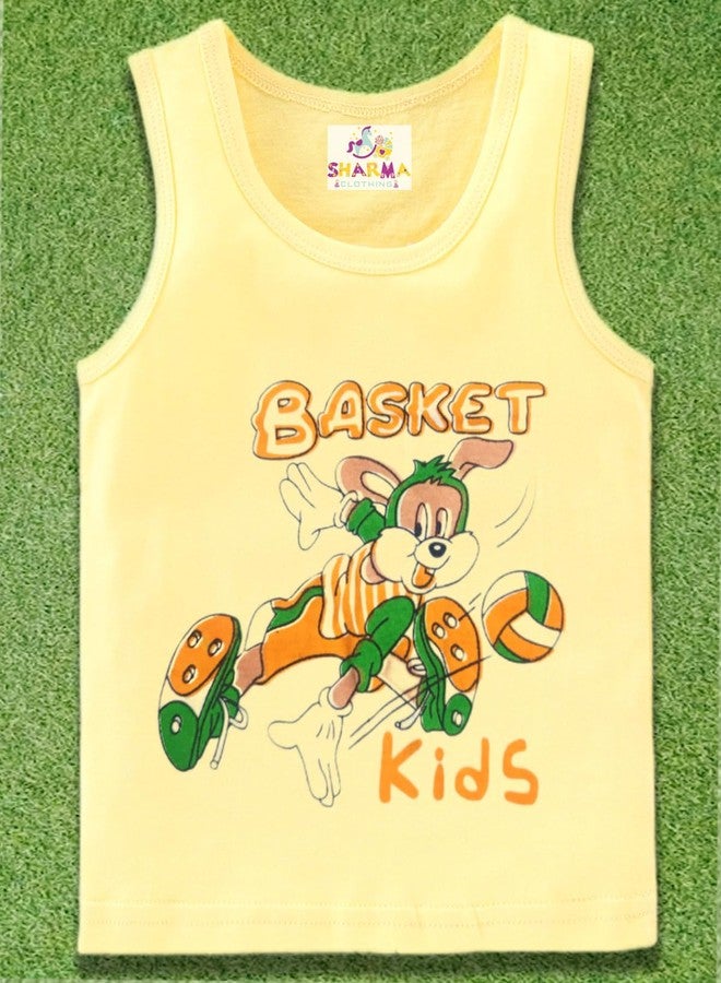 SHARMA CLOTHING Newborn Baby Sleeveless Soft Cotton Regular Fit Multicoloured Baby Vest Size 3-6 Months Boy's & Girl's Pack of 3 - Image 4