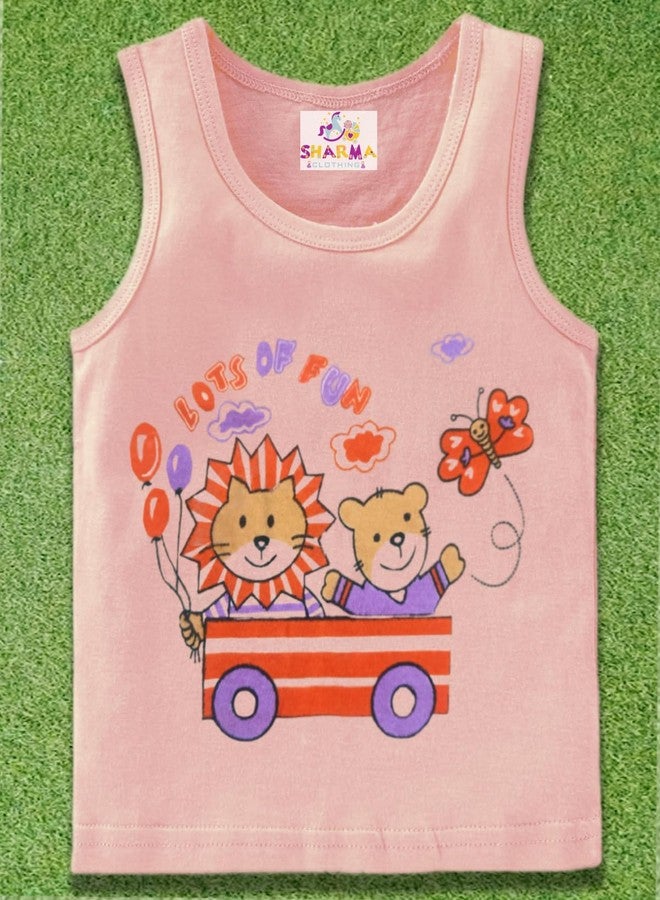 SHARMA CLOTHING Newborn Baby Sleeveless Soft Cotton Regular Fit Multicoloured Baby Vest Size 3-6 Months Boy's & Girl's Pack of 3 - Image 5