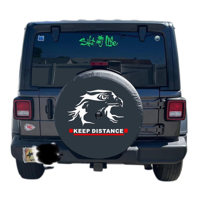 Aolowewin Bald Eagle Spare Tire Cover with Camera Hole for Jeep Wrangler JL Sport  Sahara Ford Bronco Toyota TX SUVs Tire Cover Protector XXL 31570R17 31570R18 35x125R22