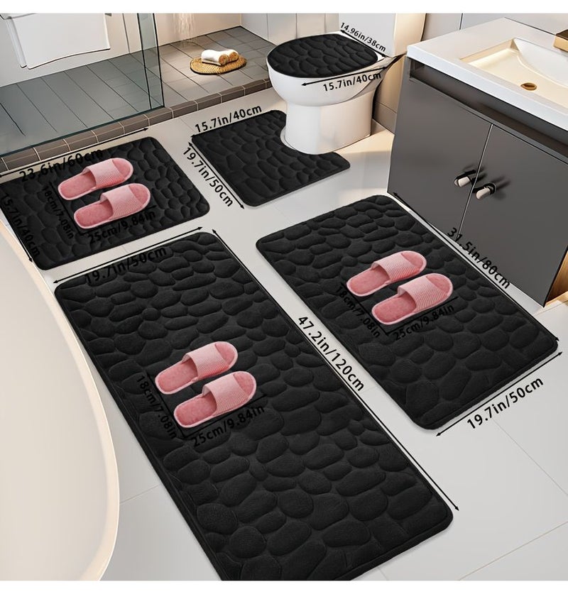Beige Non Slip Highly Absorbent Bath Mat Bedroom Carpet Door Mat - Image 2