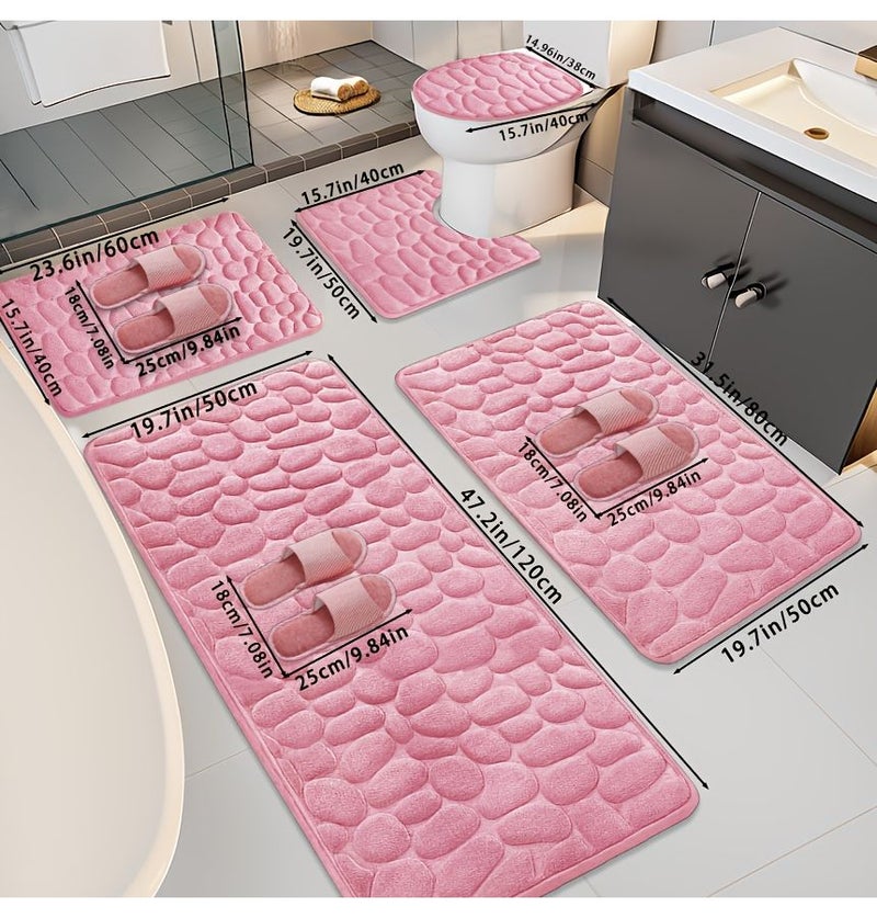 Beige Non Slip Highly Absorbent Bath Mat Bedroom Carpet Door Mat - Image 4