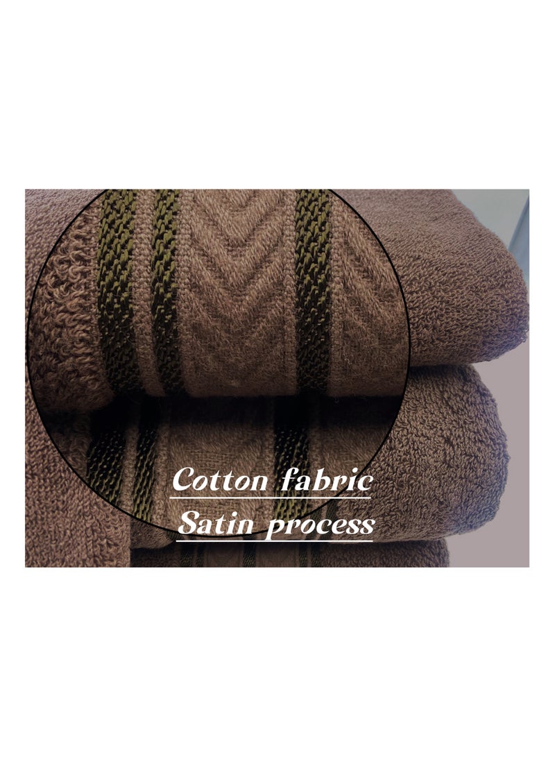 Soft Luxury Cotton Bath Towel Set Size 2* (70 * 140cm)2*（35*75cm） High Water Absorption Quick Drying Daily Durable Hotel Bathroom Spa (Brown 4 piece towel set) - Image 2