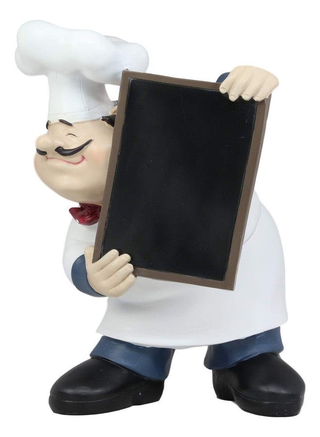 Ebros Gift French Bistro Master Head Chef Jean With Toque Blanche And Red Necktie Holding Black Kitchen Tray Board Decor Statue 10.75"H As Home And Kitchen Cabinet Counter Top Mantle Piece Decor Chefs - Image 2