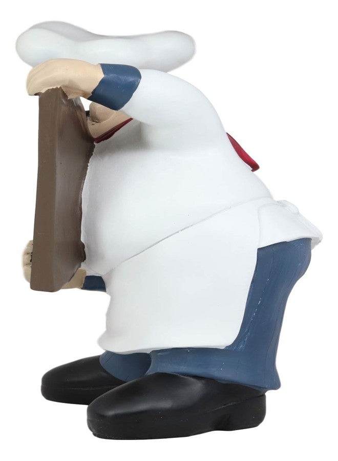 Ebros Gift French Bistro Master Head Chef Jean With Toque Blanche And Red Necktie Holding Black Kitchen Tray Board Decor Statue 10.75"H As Home And Kitchen Cabinet Counter Top Mantle Piece Decor Chefs - Image 3