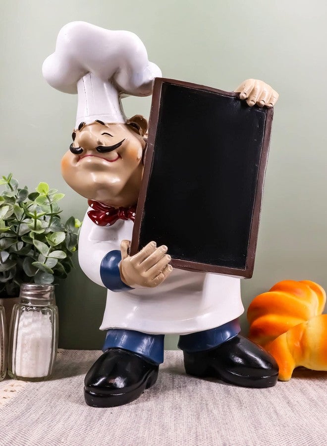 Ebros Gift French Bistro Master Head Chef Jean With Toque Blanche And Red Necktie Holding Black Kitchen Tray Board Decor Statue 10.75"H As Home And Kitchen Cabinet Counter Top Mantle Piece Decor Chefs - Image 5