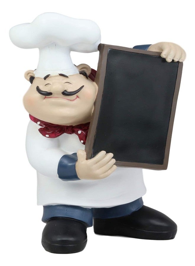 Ebros Gift French Bistro Master Head Chef Jean With Toque Blanche And Red Necktie Holding Black Kitchen Tray Board Decor Statue 10.75"H As Home And Kitchen Cabinet Counter Top Mantle Piece Decor Chefs - Image 1
