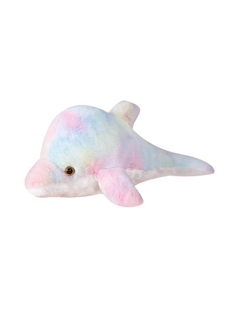AROAQ Creative Toy Luminous Plush Pillow Soft Stuffed Glowing Colorful Dolphin Cushion Led Light Toy Gift White  - Image 1