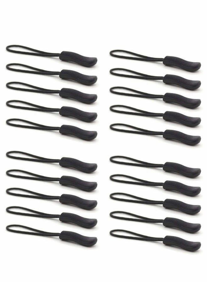 Zipper Pull Head, Durable Zipper Replacement Zipper Label Extension Holder Suitable For Luggage, Backpacks, Jackets, Wallets, Handbags (20 Pieces In Black) - Image 1