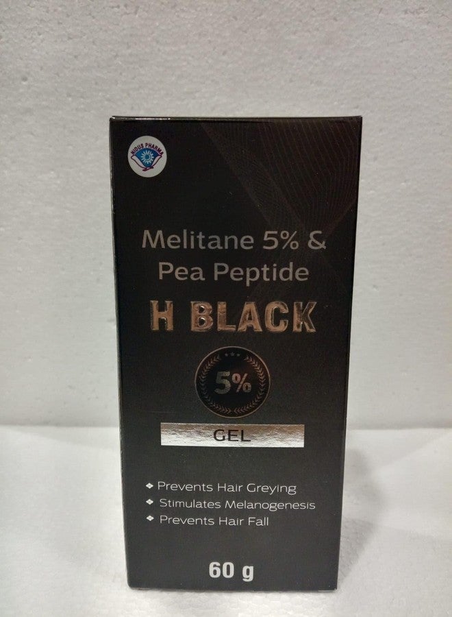 H BLACK Melitane 5% and Pea Peptide Hair Gel, Anti-Greying Treatment, Melanogenesis Stimulator, 60g - Image 2