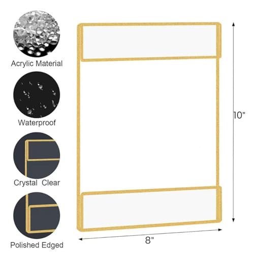 Bolidery Acrylic Picture Frames 8x10 Set of 6,Gold Photo Frames Collage Wall Decor,No Drilling 8x10 Floating Hanging Picture Frames for Home, School, Office - Gold Color - Image 4