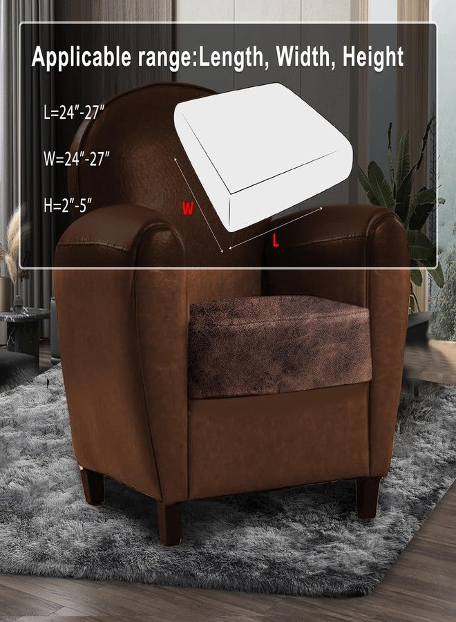 ANARACHON Leather Look Couch Cushion Covers Sofa Seat Slipcovers Sets Couches Furniture Protector for Sectional Armchair Loveseat Pets Kids Stretch Spandex Fabric (1 Cushion Armchair, Brown) - Image 3