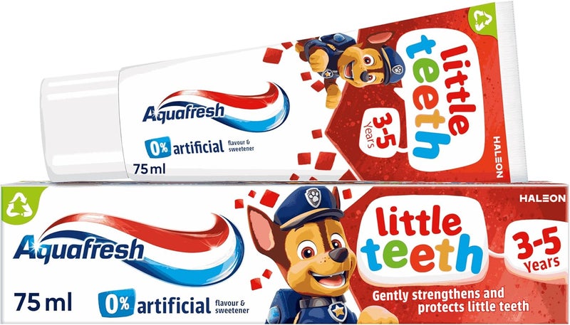 Aquafresh Paw Patrol Little Teeth 35 years Kids toothpaste Gently Strengthens and Protects Little Teeth 75ml - Image 1
