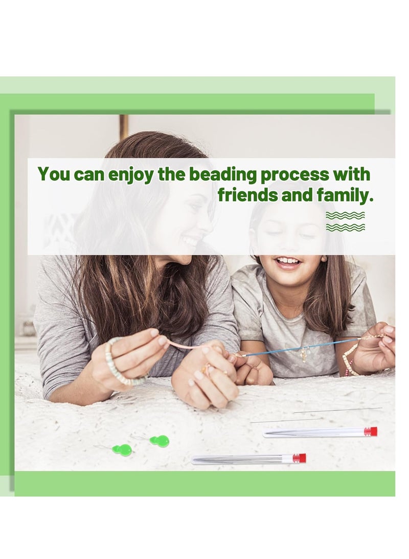 SYOSI مجموعة إبر التطريز إبر البذور 20 قطعة خيوط التطريز المستقيمة 12 قطعة إبر التطريز بعين كبيرة مع 6 خيوط مطاطية لأدوات تطريز المجوهرات - Image 5