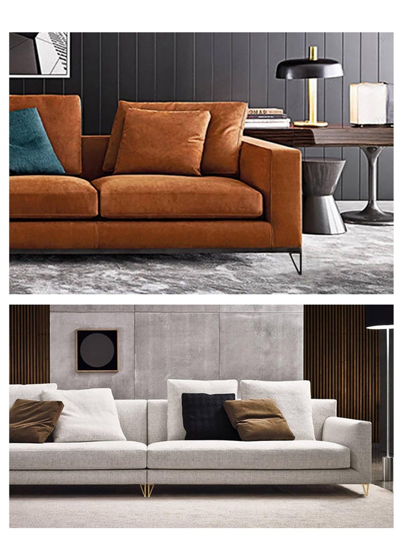 Excefore طقم أرجل أثاث معدنية من 4 قطع، 6 بوصات، استبدال ثقيل للدوران المنزلي، 15 سم أرجل أثاث لرف الكتب، الأريكة، الخزانة، الكرسي، الأريكة، طاولة القهوة، المكتب، المقعد، الأريكة، طاولة السرير، إلخ (أسود) - Image 4