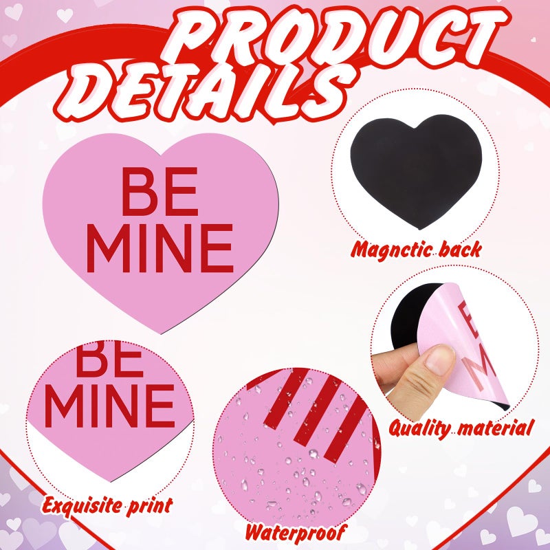 Hoteam 30 Pcs Valentineâ€˜s Day Garage Door Decoration Magnet Stickers Sweet Heart Magnet Decals Refrigerator Stickers Romantic Garage Door Decals for Valentineâ€˜s Day Party Supplies Home Decorations - Image 4