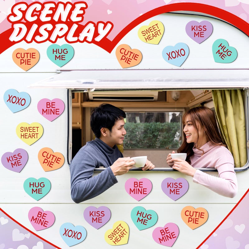 Hoteam 30 Pcs Valentineâ€˜s Day Garage Door Decoration Magnet Stickers Sweet Heart Magnet Decals Refrigerator Stickers Romantic Garage Door Decals for Valentineâ€˜s Day Party Supplies Home Decorations - Image 5