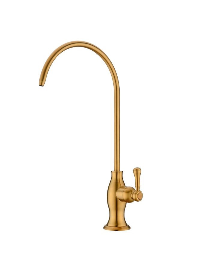 Delle Rosa Brushed Gold Drinking Water Purifier Faucet, Gold Water Faucet for Under Sink Water Filter System, Modern Brass RO Faucet,Brushed Gold Bar Sink Faucet - Image 1