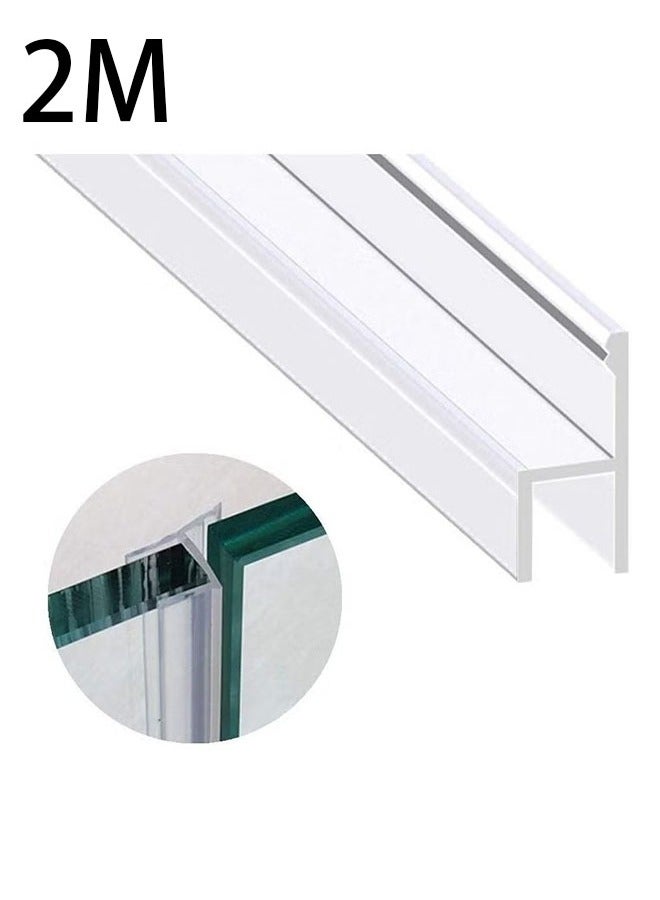 جمورو شريط مانع تسرب للباب الزجاجي، 2 متر بدون إطار لباب الدش لمنع تسرب الدش، نوع H، مناسب للباب الزجاجي مقاس 10 مم - Image 1