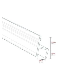 Ailily Glass Door Seal Strip, 2M Frameless Shower Door Sweep to Stop Shower Leaks,H Type,Fit for 10mm Glass Door  - Image 2