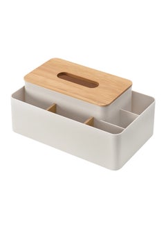 Bamboo Desk Tissue Box with Adjustable Separator Farrah apricot