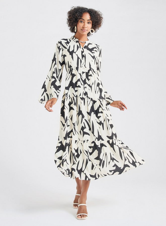 Splash FAV Tiered Print Dress - Image 1