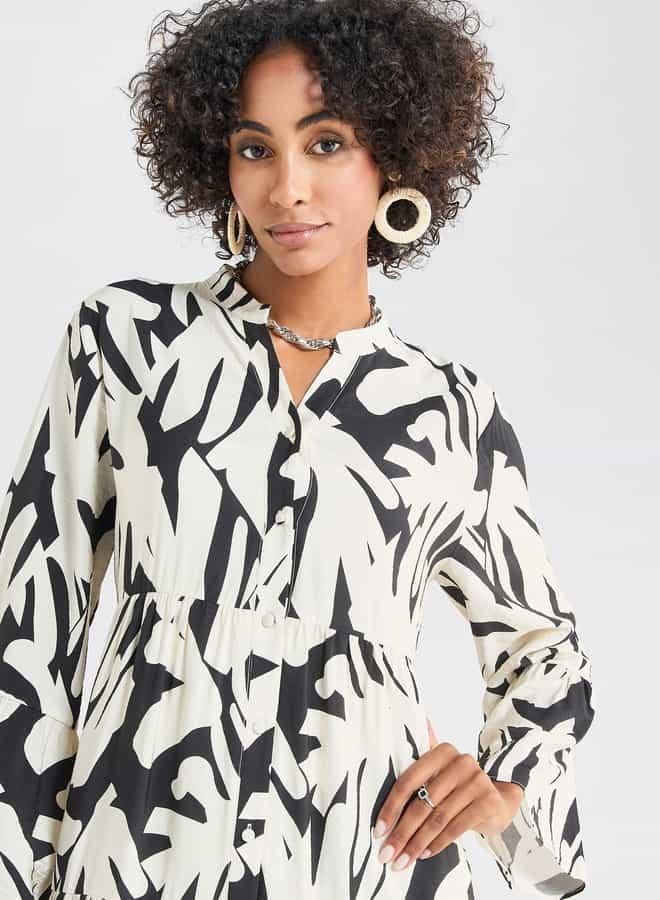 Splash FAV Tiered Print Dress - Image 4