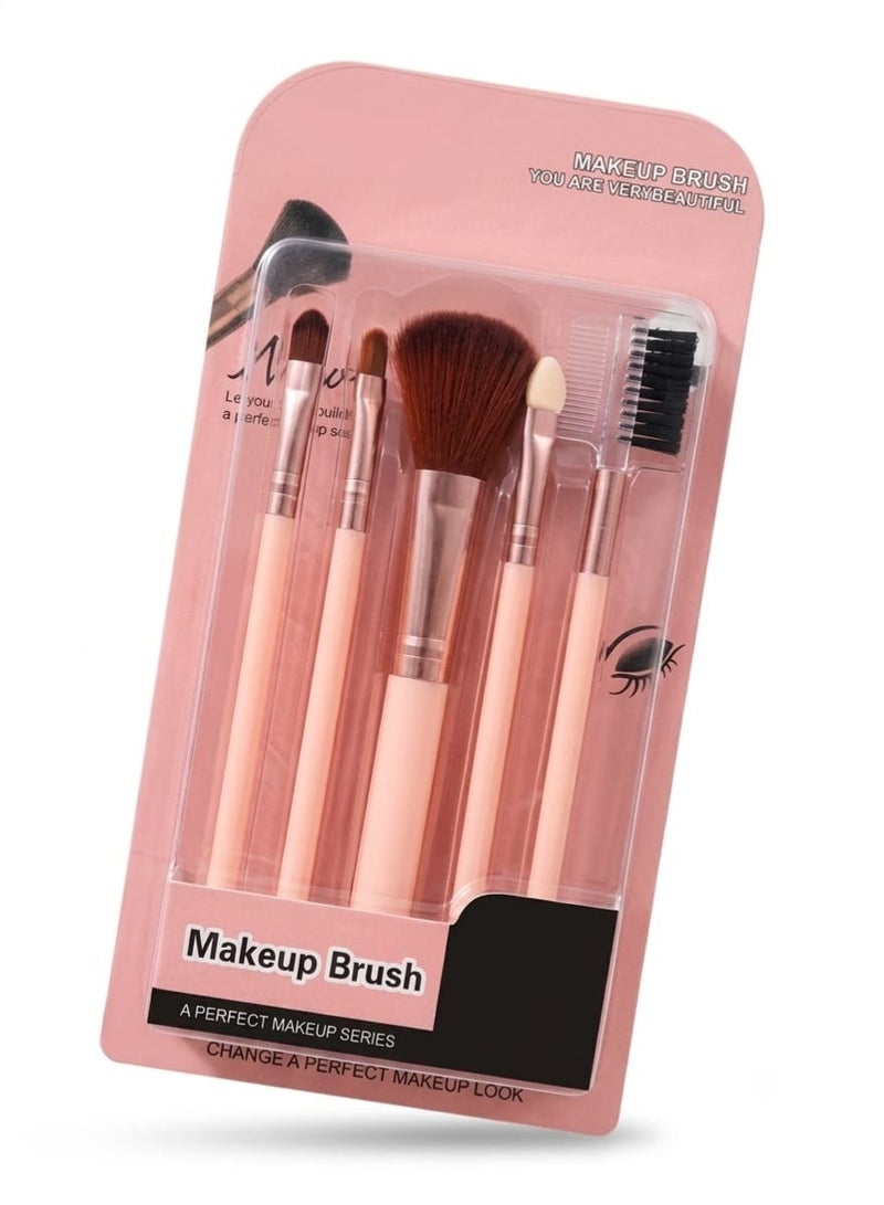 Luxury 5-Piece Makeup Brush Set - Compact Design & Perfect Elegance for a Professional Beauty Touch (Multiple Colors) - Image 1