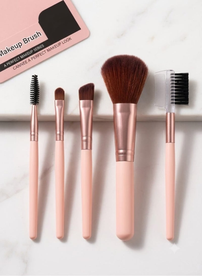 Luxury 5-Piece Makeup Brush Set - Compact Design & Perfect Elegance for a Professional Beauty Touch (Multiple Colors) - Image 3