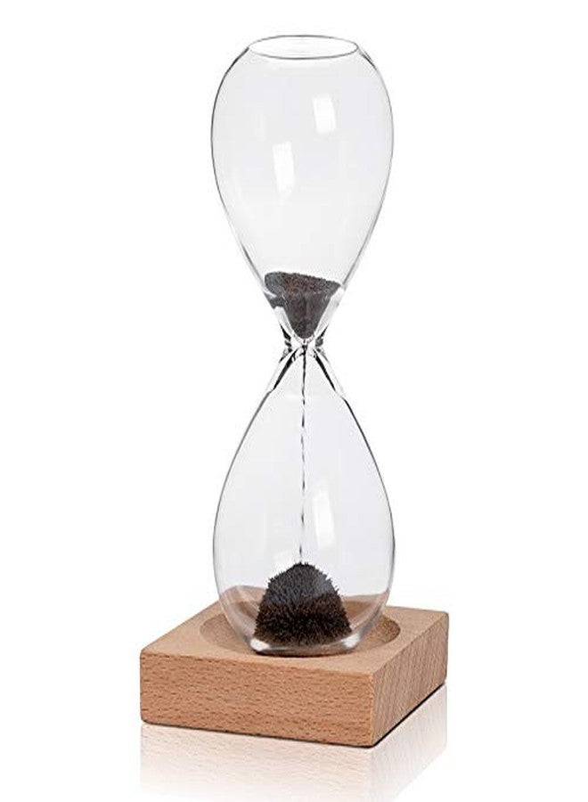 WARMBUY Magnetic Hourglass Decorative Sand Timer with a Base for Desk Decoration Black - Image 1