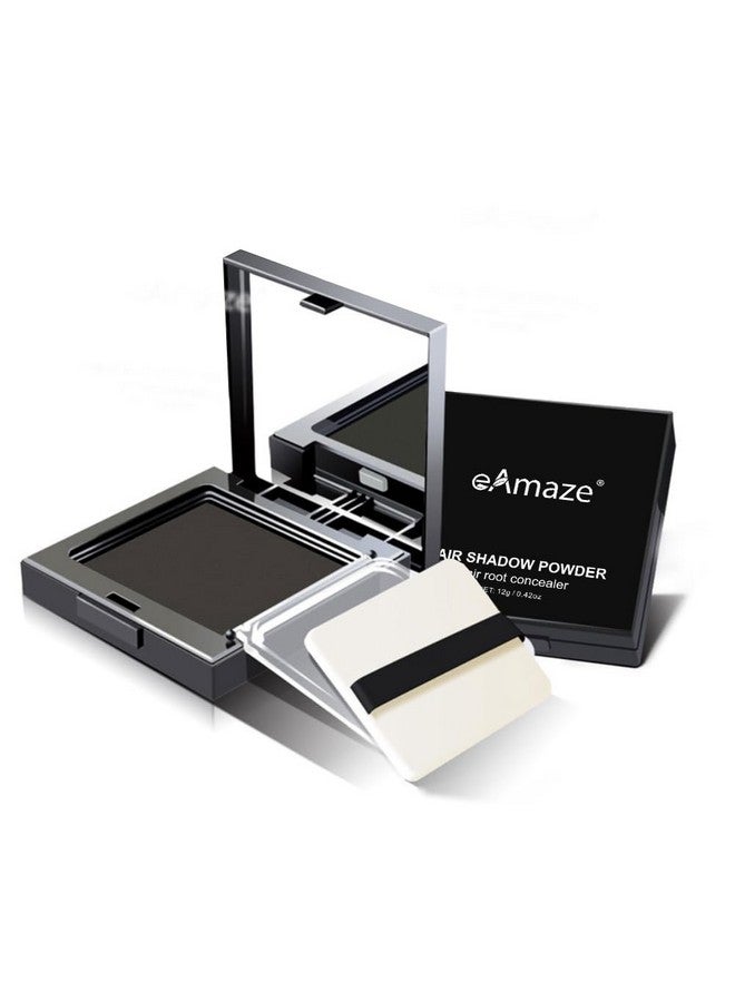 eAmaze eAmaze Hair Liner Concealer Shadow Powder, 12G (Black) Hairliner Powder For Quick Cover Grey Hair For Thinning Grey Hairline - Long Lasting With Mirror & Puff - Image 1
