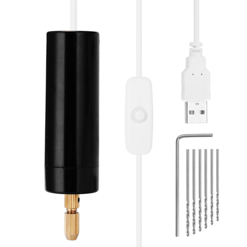 مطحنة كهربائية صغيرة محمولة متعددة الوظائف، مثقاب كهربائي صغير USB، آلة تثقيب وتجليخ للأخشاب ولوحات الدوائر والبلاستيك واللؤلؤ والكريستال - Image 1