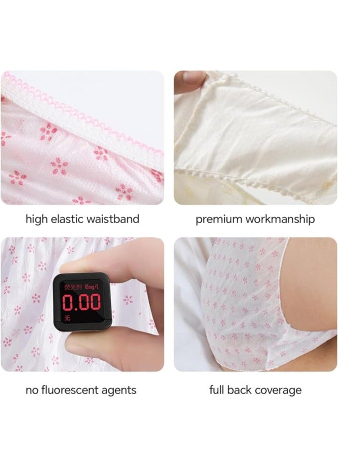 DUNISO 7 Pack Women's Disposable Underwear Nonwoven Ladies Briefs Panties For Travel Hotel Spa Hospital Stays Emergencies，L (White) - Image 3