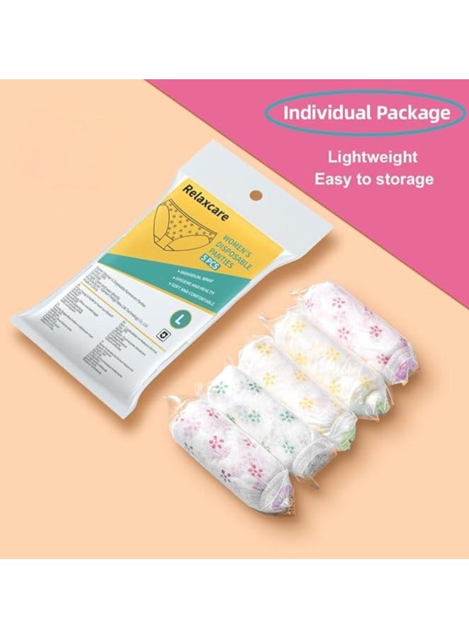 DUNISO 7 Pack Women's Disposable Underwear Nonwoven Ladies Briefs Panties For Travel Hotel Spa Hospital Stays Emergencies，L (White) - Image 4