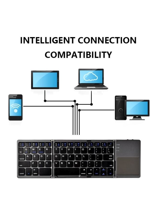 NIBEMINENT Wireless Folding Keyboard With Touchpad Grey - Image 3