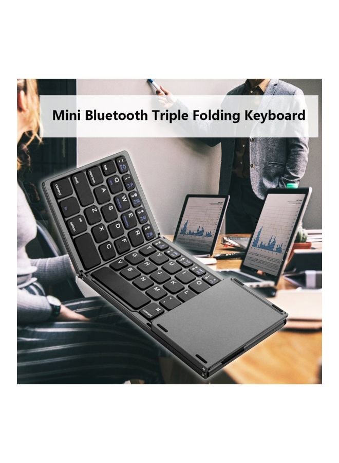 NIBEMINENT Wireless Folding Keyboard With Touchpad Grey - Image 2