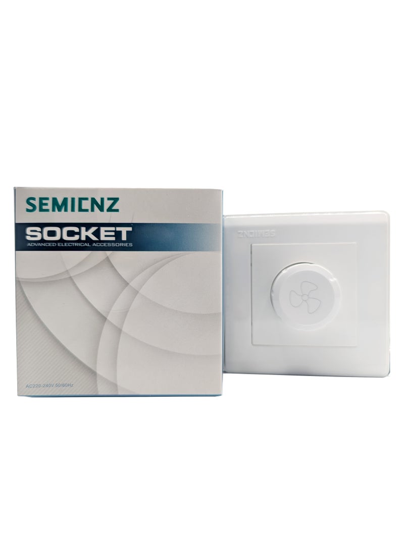 SEMICNZ FAN Dimmer Switch 500W - 220V White—Full Rotation 5-Step Capacitor Type, Energy Efficient Regulator for Home and Office Use | Easy Wall Mount Installation  - Image 2