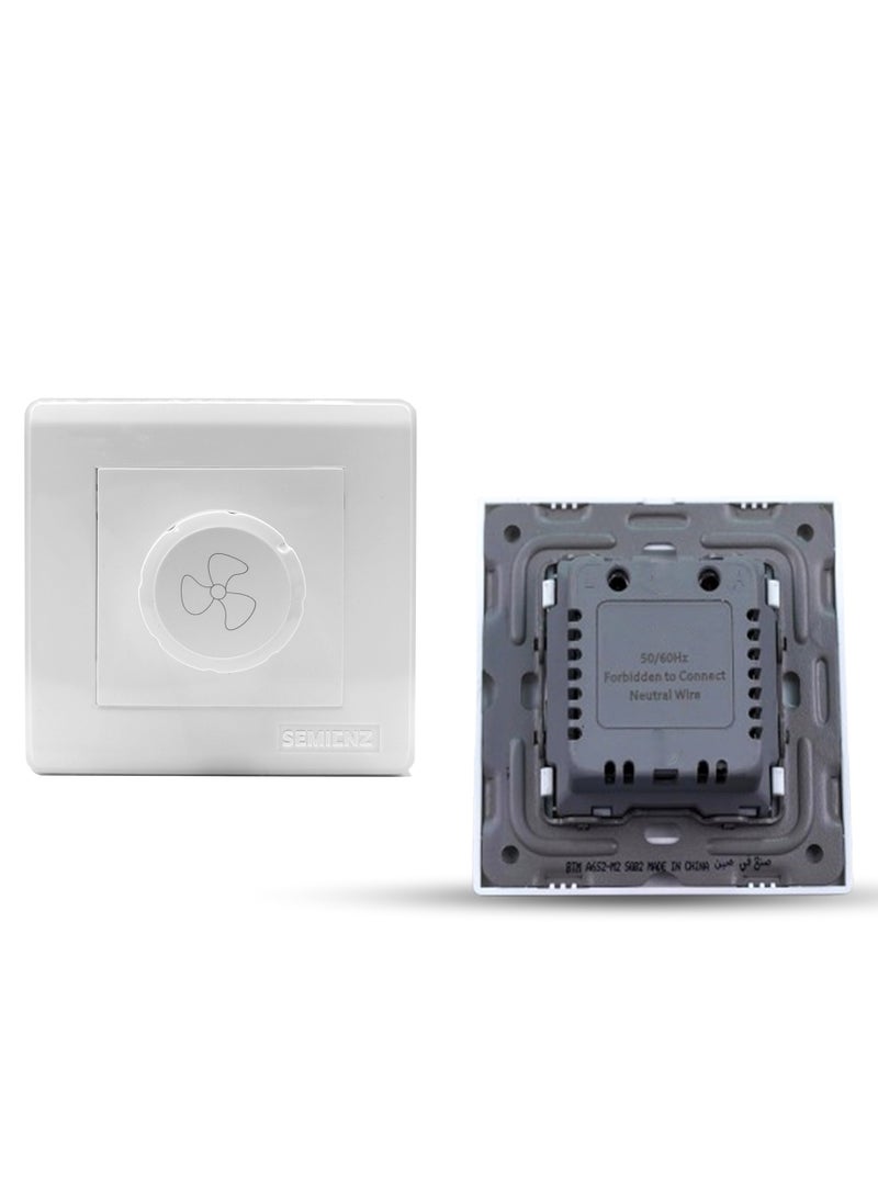 SEMICNZ FAN Dimmer Switch 500W - 220V White—Full Rotation 5-Step Capacitor Type, Energy Efficient Regulator for Home and Office Use | Easy Wall Mount Installation  - Image 3