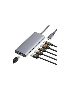 Generic USB-C Docking Station with Dual HDMI – Multiport Adapter with Ethernet, DP, USB 3.0, USB 2.0, Audio – Compatible with Dell, HP, Lenovo, Surface, and More  - Image 1