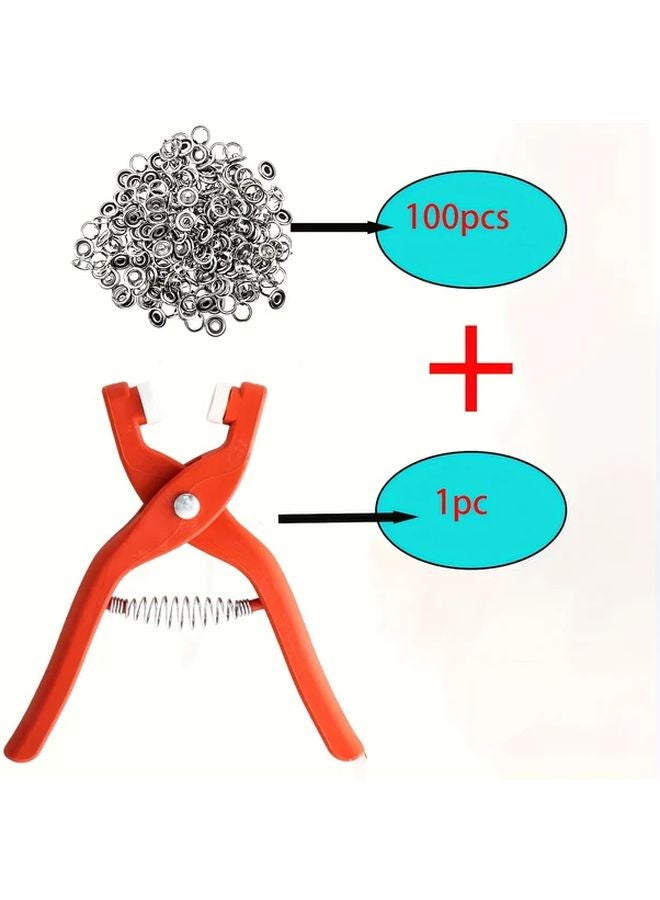 Safety Eyelet Tool Set With 5 Claw Pliers And 100 Snap Hooks For Crochet Sewing Accessories - Image 2