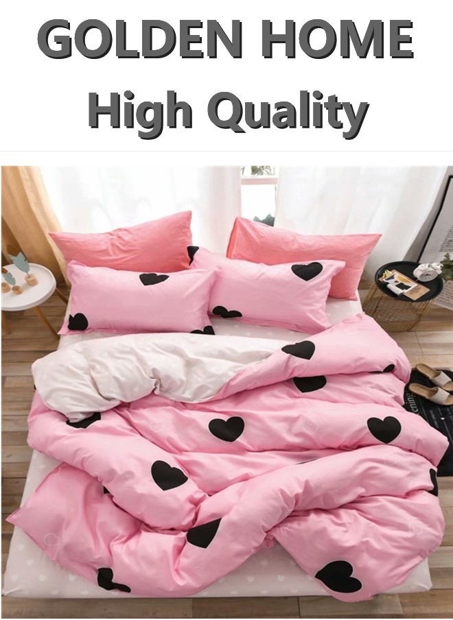 GOLDEN HOME 6 Piece King/Queen/Single size, striped pattern duvet cover set. set includes 1 Comforter Cover, 1 Fitted Bedsheet, 4 Pillowcases  - Image 1