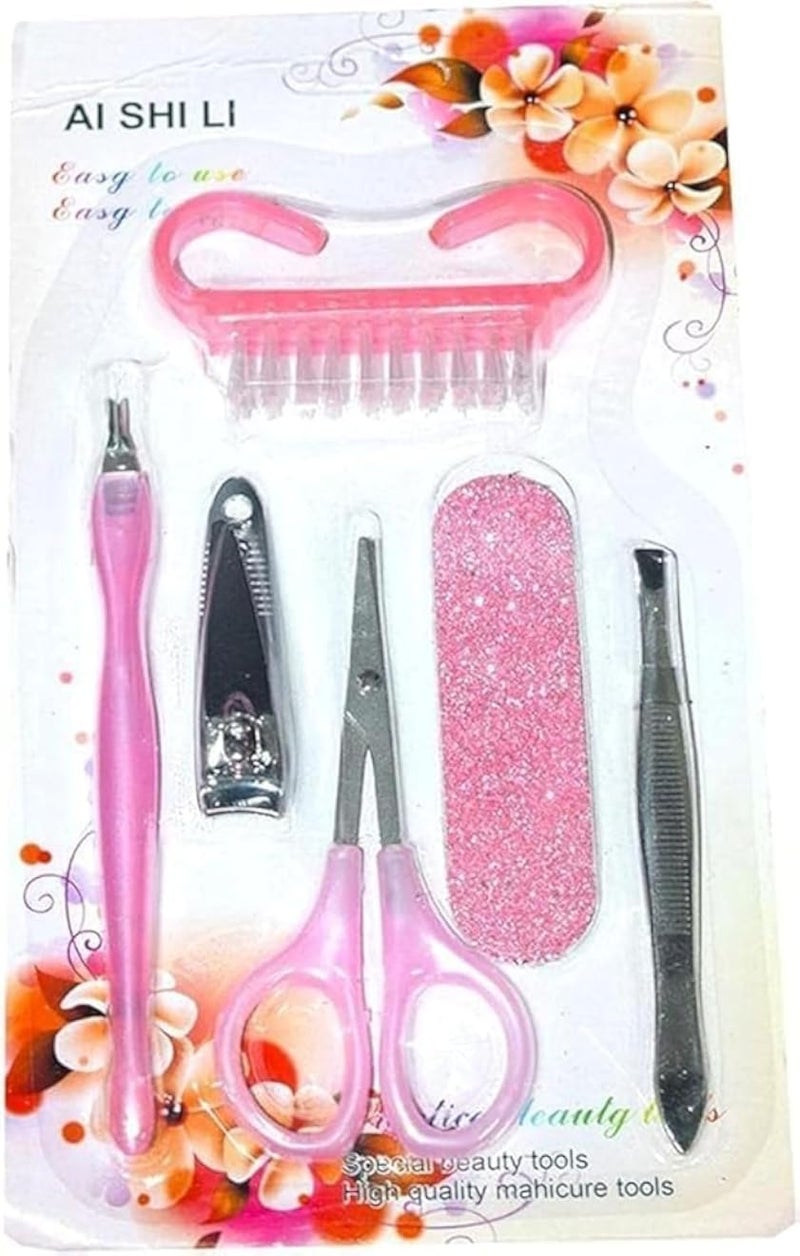 مجموعة العناية بالأظافر، 6 قطع، ألوان متنوعة