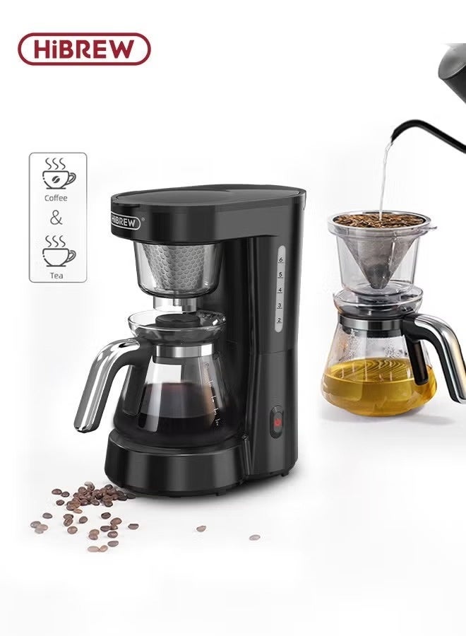 HiBREW 3 in 1 America Drip Coffee Machine Pour Over Coffee Maker Glass Teapot Hot Tea Maker H12 Black - Image 3