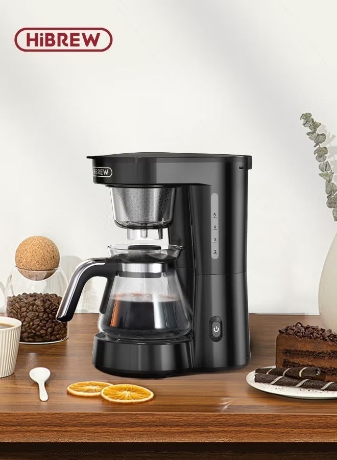 HiBREW 3 in 1 America Drip Coffee Machine Pour Over Coffee Maker Glass Teapot Hot Tea Maker H12 Black - Image 5